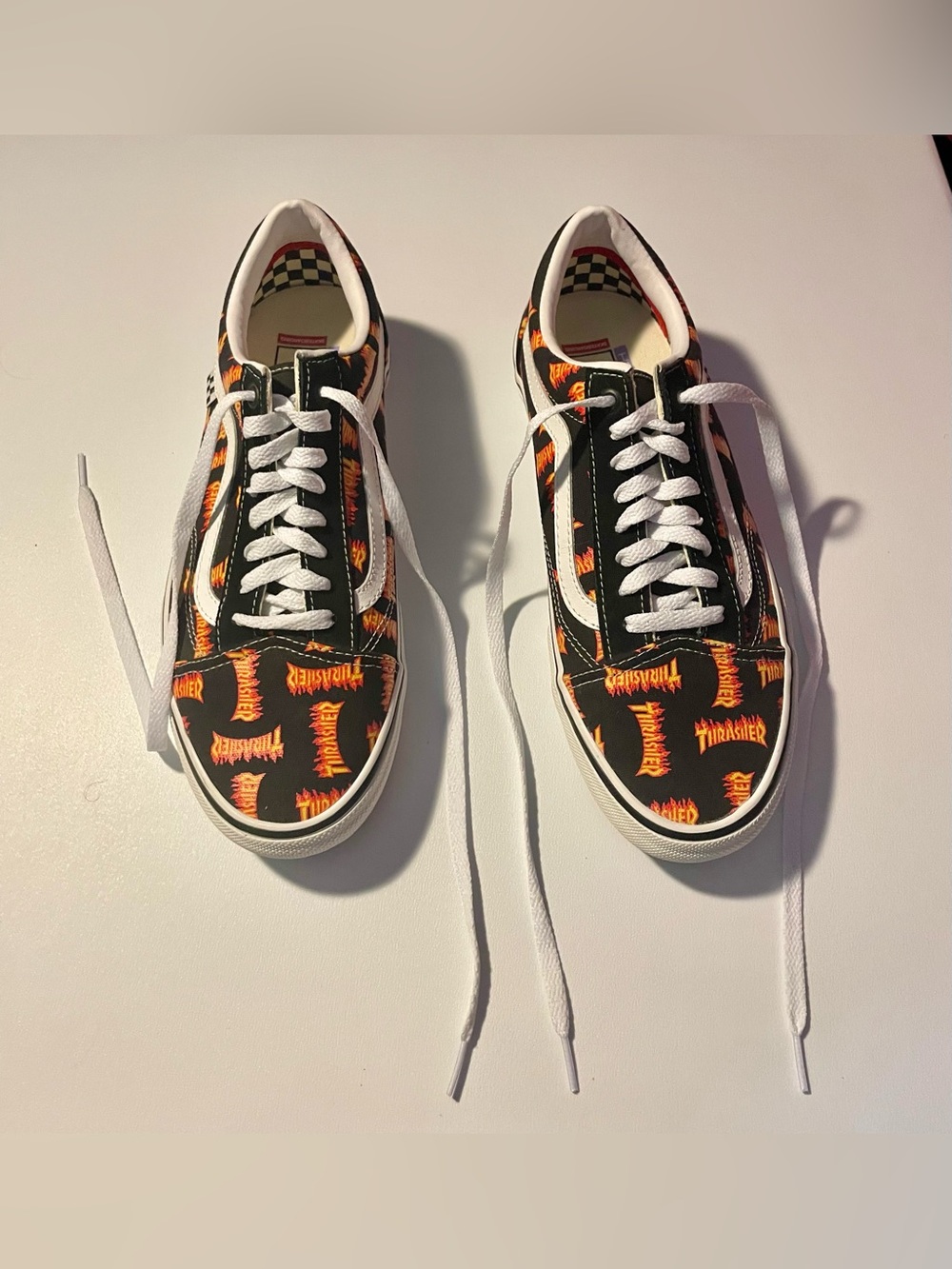 Vans x Thrasher Skate Old Skool Flame Sneakers Mens 10.5 PopCush Low Top Shoes
